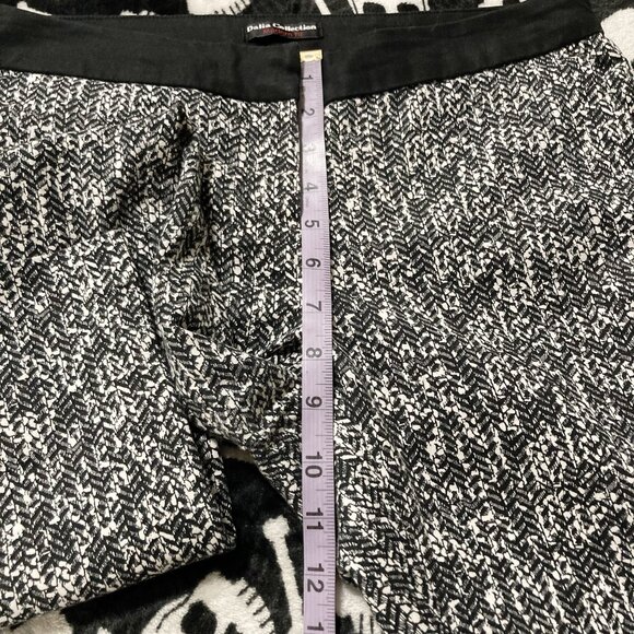 DALIA COLLECTION Black white chevron artsy houndstooth print pants ~ sz 8 MEDIUM - Picture 8 of 10
